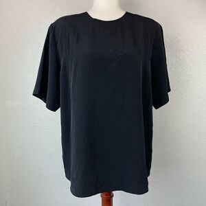Worthington Black Short Sleeve Top Size 1X EUC